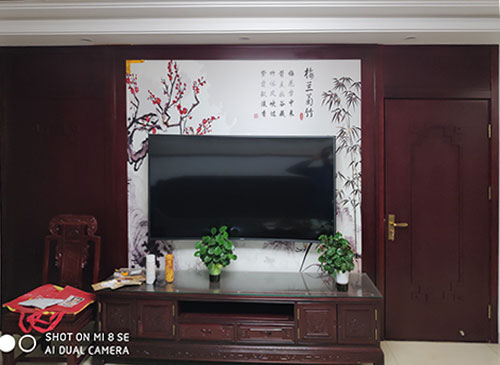 渝北中式家庭装修电视柜效果展示